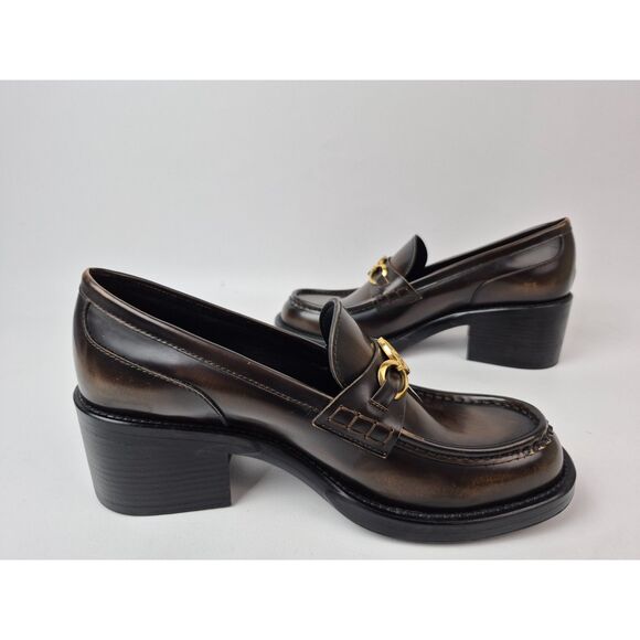 Chloé Women's Oak Brown Dakota Patent Loafer Loafer Pumps Size 40 Chloe - Picture 4 of 6